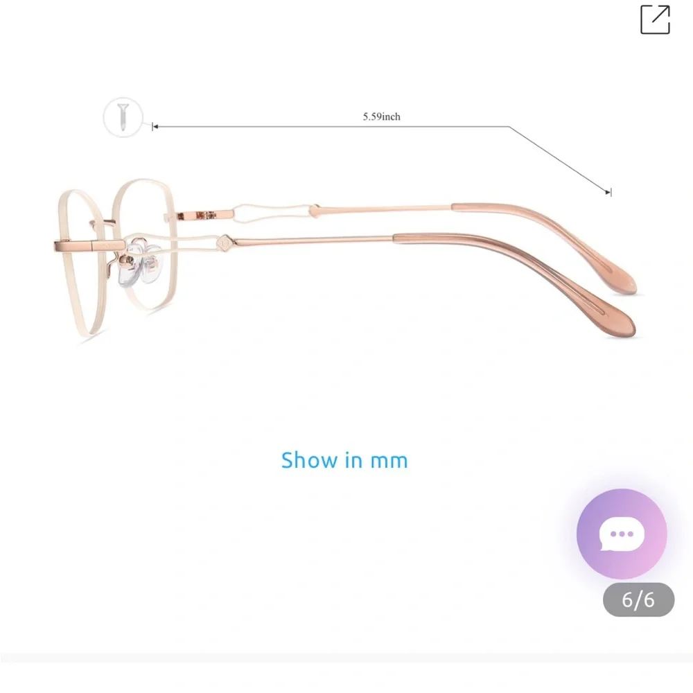 Ivory, Rose Gold fashion glasses new with case